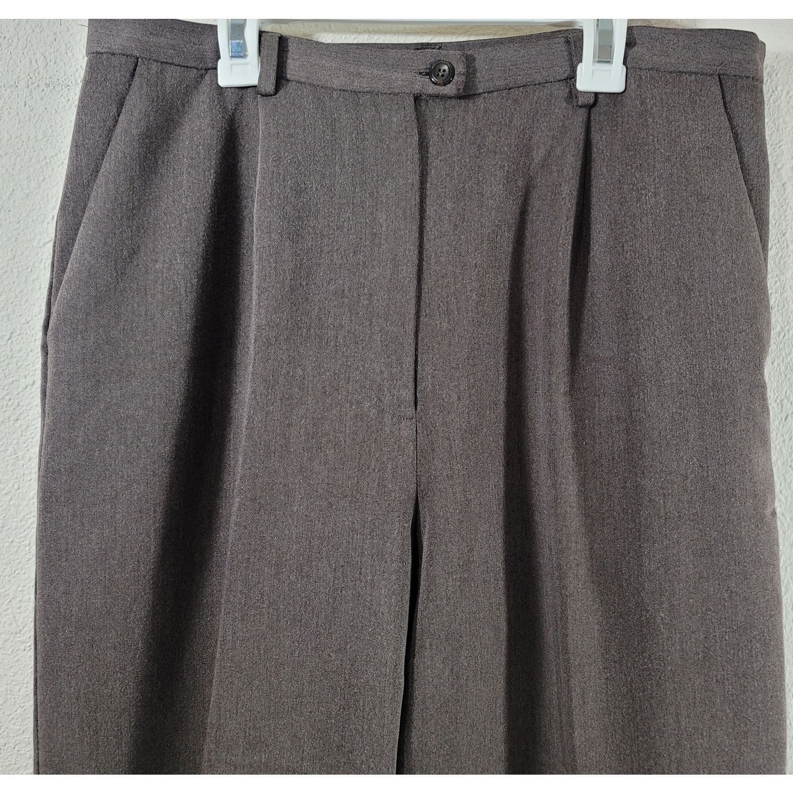 Other Villager Liz Claiborne Brown Pleated Front Dress Pants 14 Size 36" / US 14 / IT 50 - 5 Thumbnail