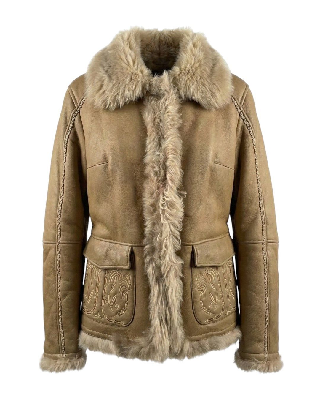 Roberto Cavalli MONGOLIAN LAMB FUR LEATHER JACKET Size M / US 6-8 / IT 42-44 - 1 Thumbnail