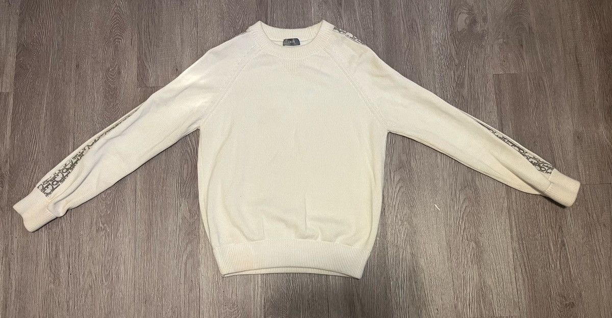 image of Christian Dior Monsieur x Dior Christian Dior Oblique Knit Sweater in Beige, Men's (Size Small)