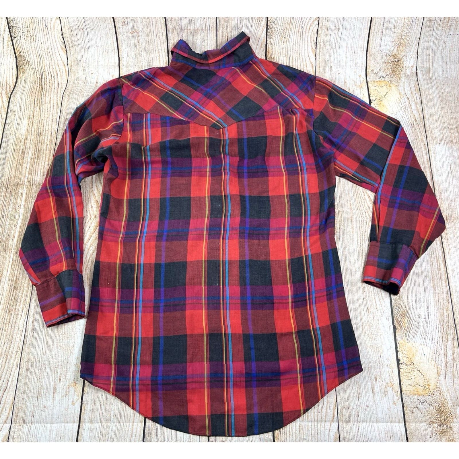 Vintage VINTAGE Ely Cattleman Men Plaid Western Shirt Long Sleeve M Red Pearl Snap Button-Up Shirt Mens Size US M / EU 48-50 / 2 - 2 Thumbnail