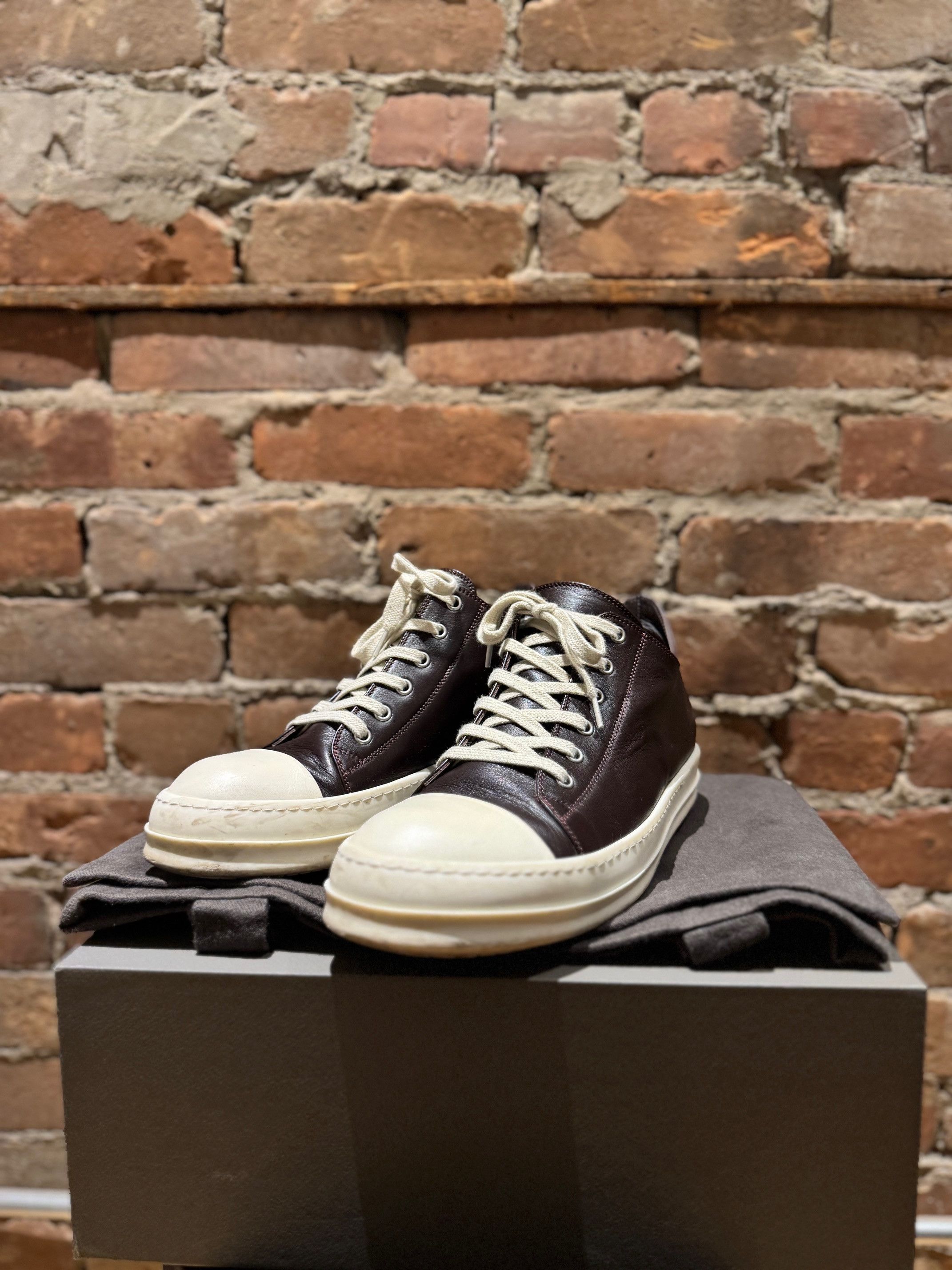 Rick Owens Rick Owens Mainline Ramones Low — Leather — Oxblood/Milk Size US 9 / EU 42 - 2 Thumbnail