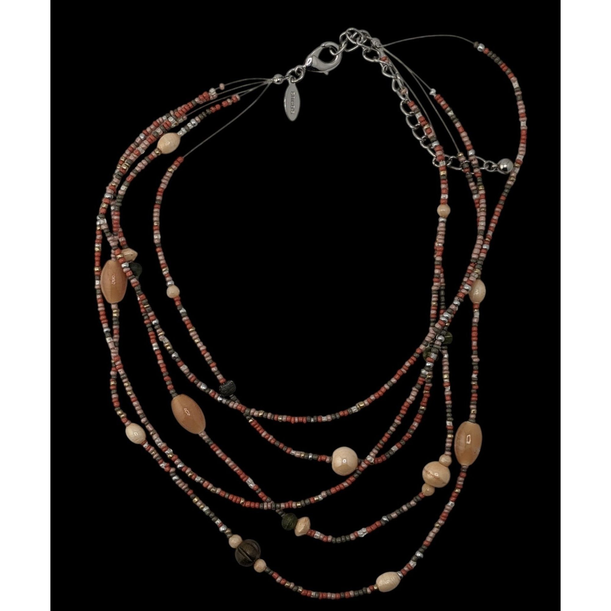 Chicos Chicos Vintage Earth Tone Multistrand Beaded Necklace Size ONE SIZE - 2 Thumbnail
