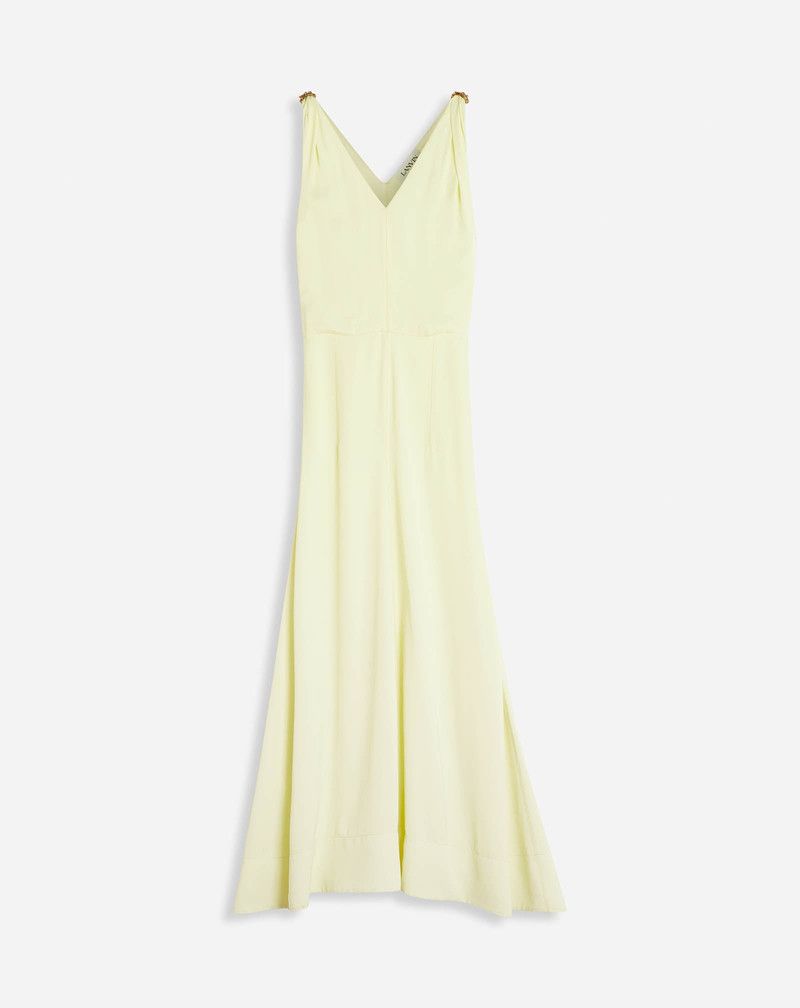 Lanvin o1y0326 Maxi Dress in Lime Green Size S / US 4 / IT 40 - 1 Thumbnail