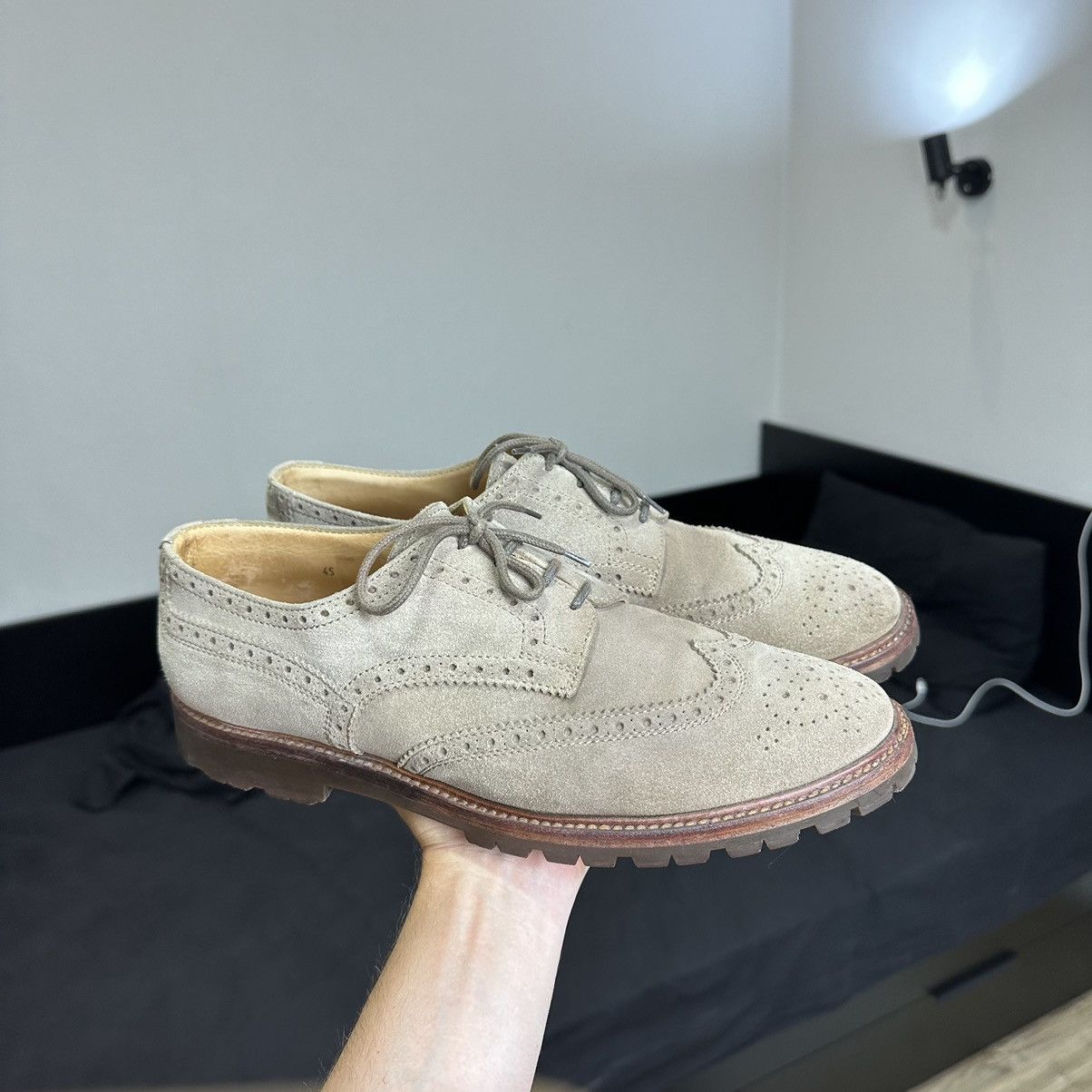 Brunello Cucinelli Brunello Cucinelli Suede Brogues Light brown Size US 12 / EU 45 - 2 Thumbnail