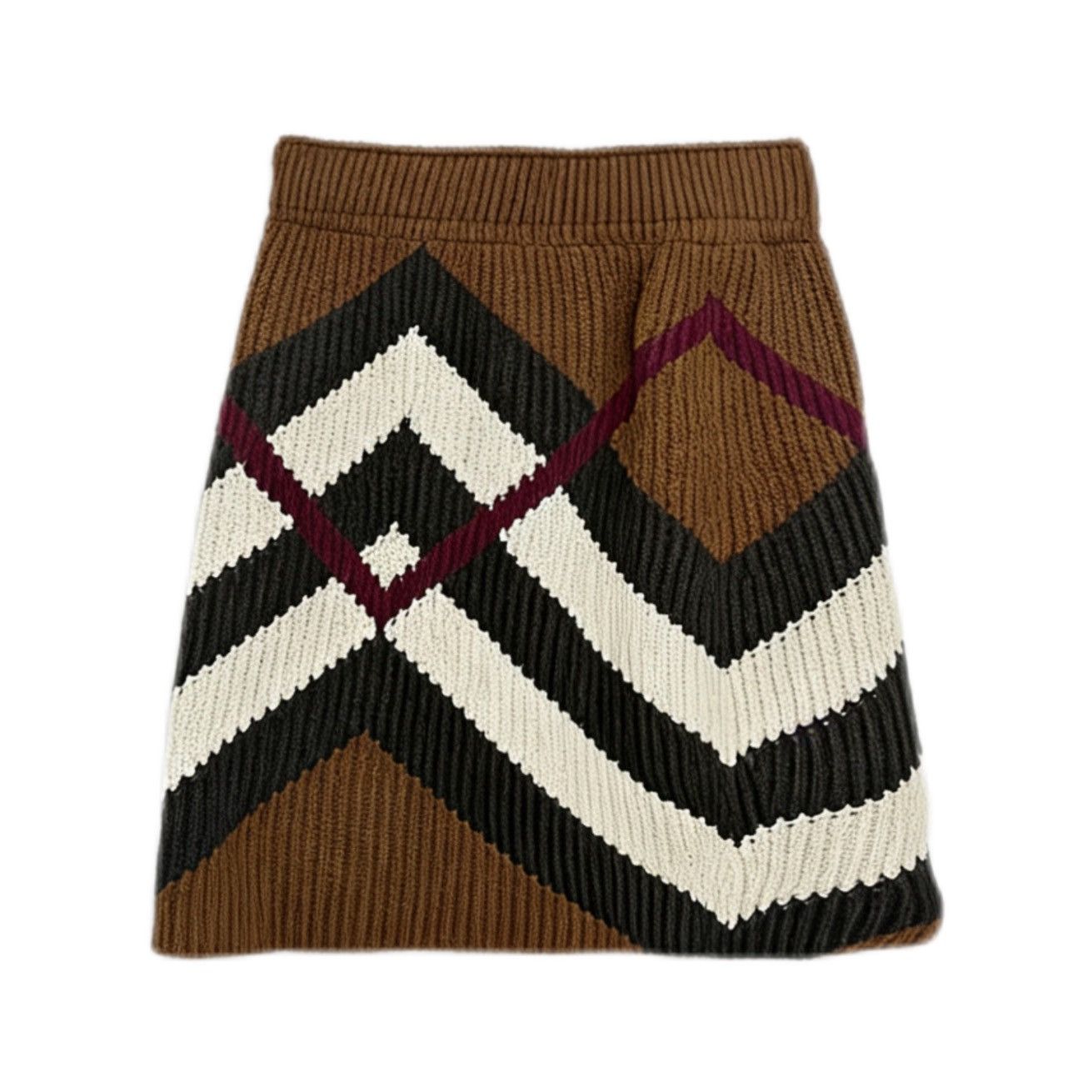 Burberry Burberry Chevron Cashmere Blend Mini Casual Skirt K26WX Size 27" / US 4 / IT 40 - 2 Thumbnail