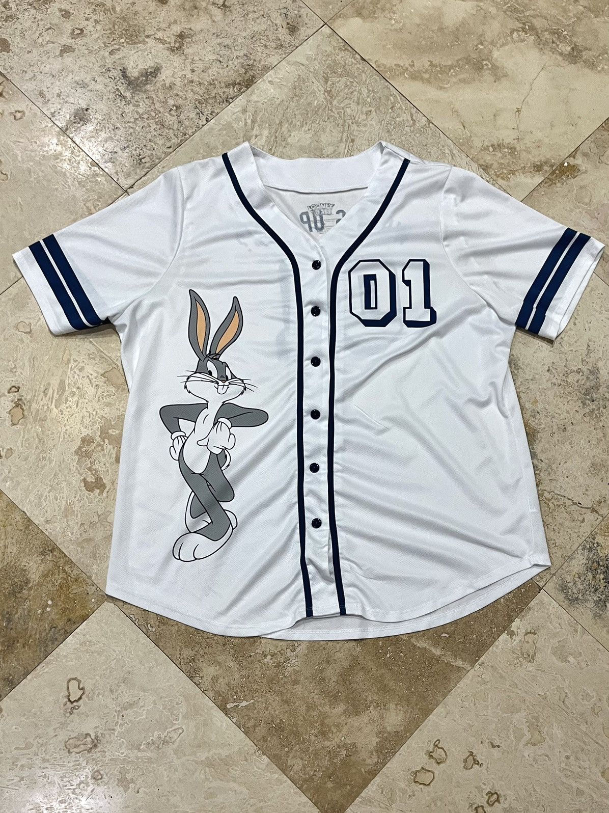 Vintage × Warner Bros Y2K Bugs Bunny Looney Tunes Baseball Jersey Size US XXL / EU 58 / 5 - 1 Thumbnail
