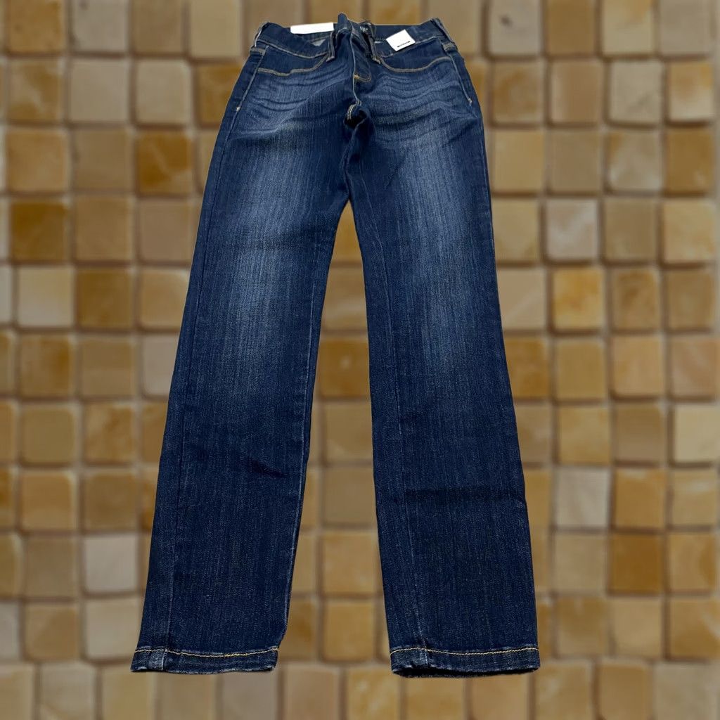 Denime Judy Blue Skinny Jeggings Womens 0/24 Dark Wash Mid Rise Pull On Denim JB8846 Size 25" / US 0 / IT 36 - 1 Thumbnail