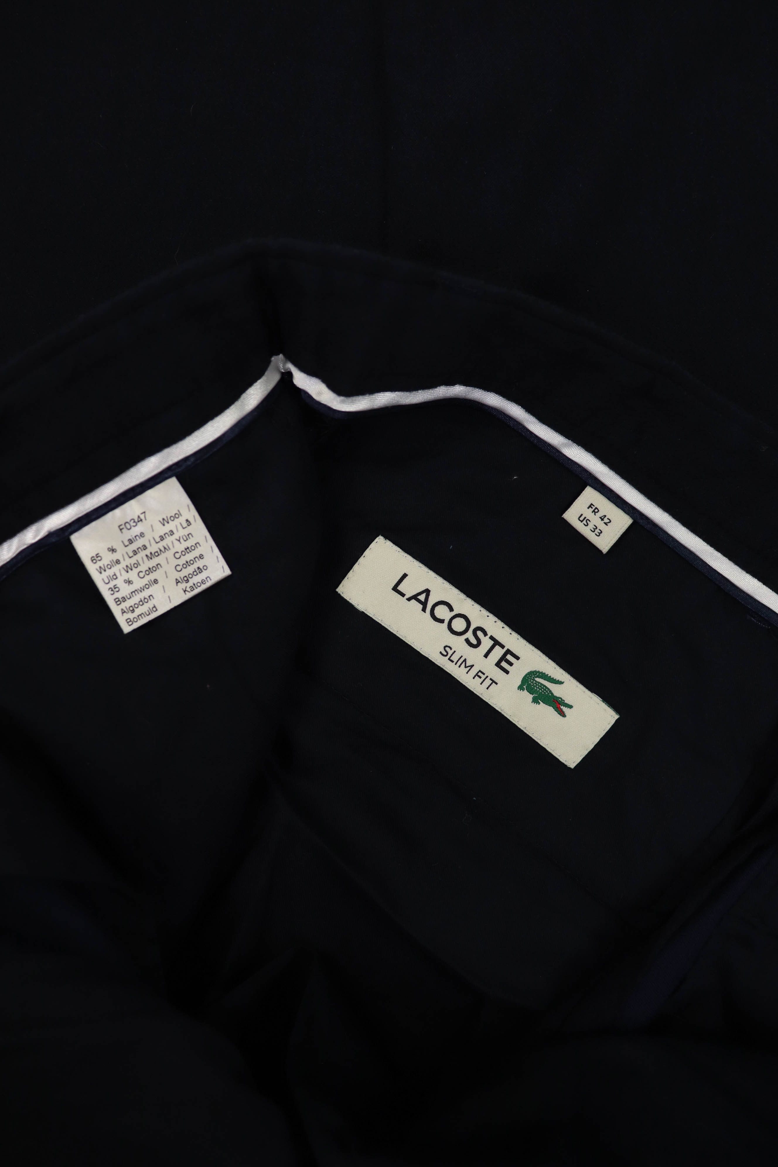 Lacoste Lacoste Slim Fit Men’s Dark Blue Wool Cotton Slim Fit Pants Size US 33 - 8 Thumbnail