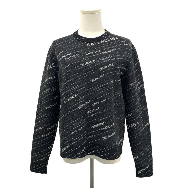 Balenciaga Balenciaga All Over Logo Sweater Size M Size US M / EU 48-50 / 2 - 1 Thumbnail