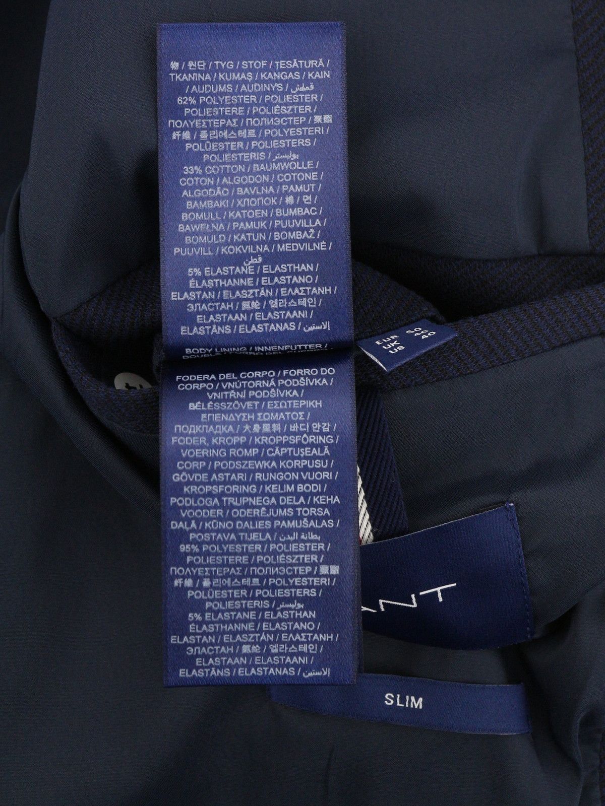 Gant JERSEY EU48/EU50 Evening Blue Slim 2in1 Suit 87331 Size 38R - 10 Thumbnail