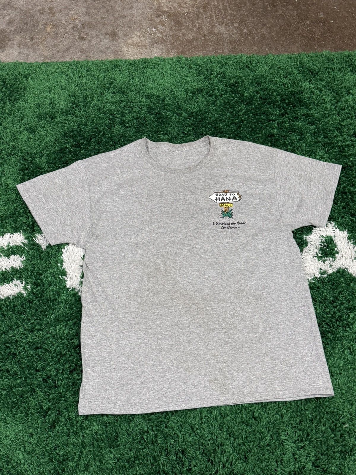 Vintage Vintage Grey Maui Hana Hawaii Cartoon Print Logo Tee Size US L / EU 52-54 / 3 - 3 Thumbnail