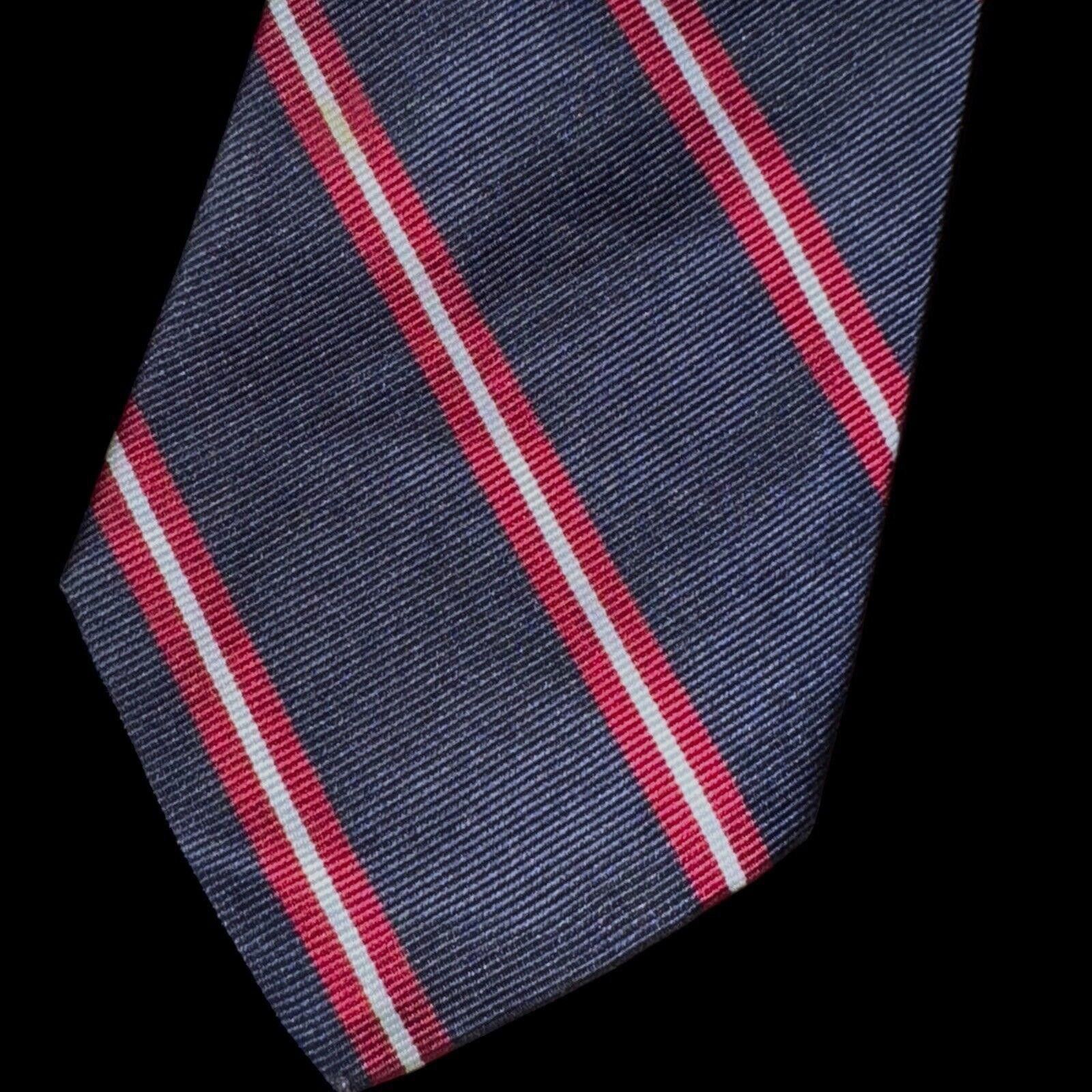 Brooks Brothers Brooks Brothers All Silk Navy Blue & Red Striped Repp Tie Size ONE SIZE - 1 Thumbnail