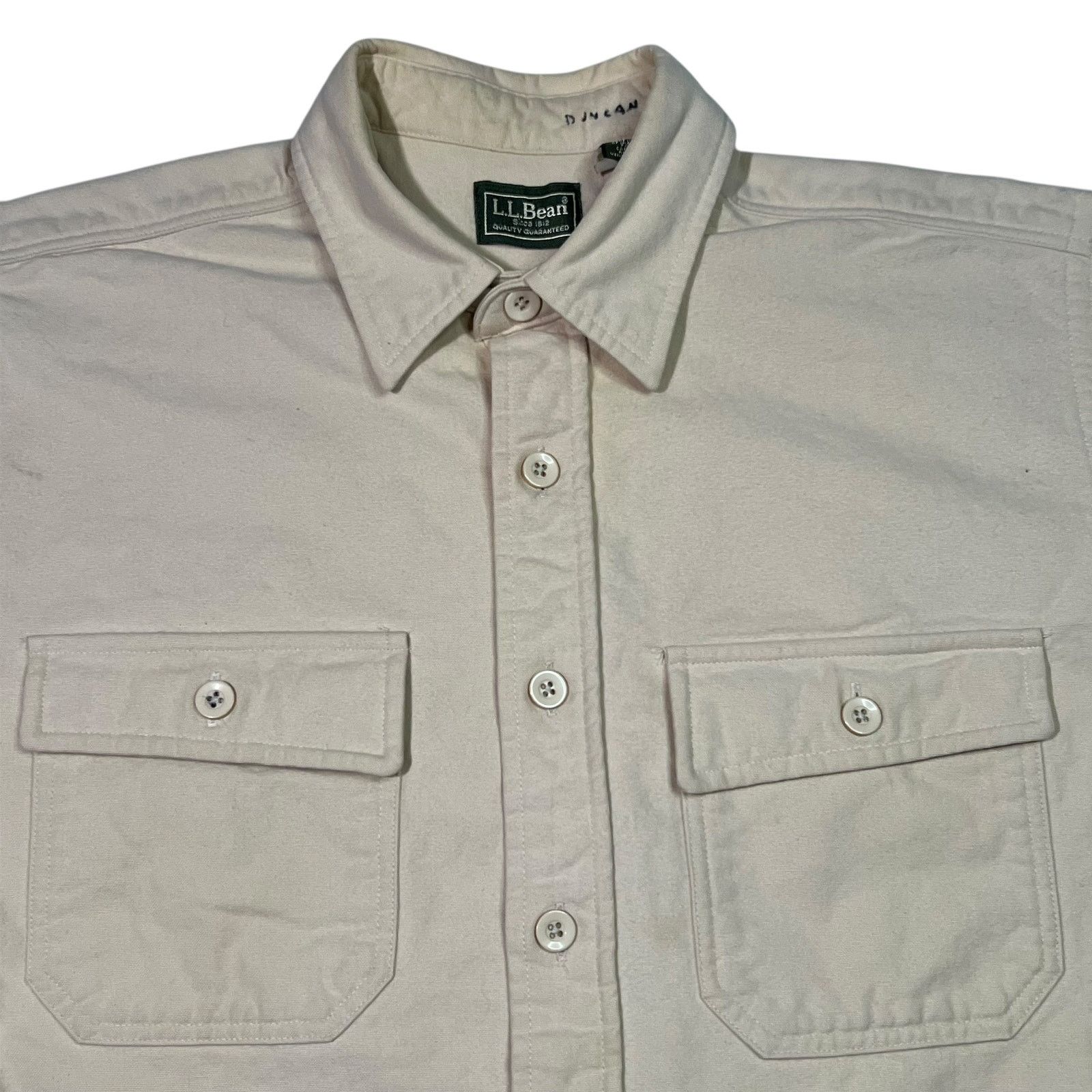 L.L. Bean × Vintage Vintage 90s L.L. Bean cream chamois button up shirt (M) Size US M / EU 48-50 / 2 - 2 Thumbnail