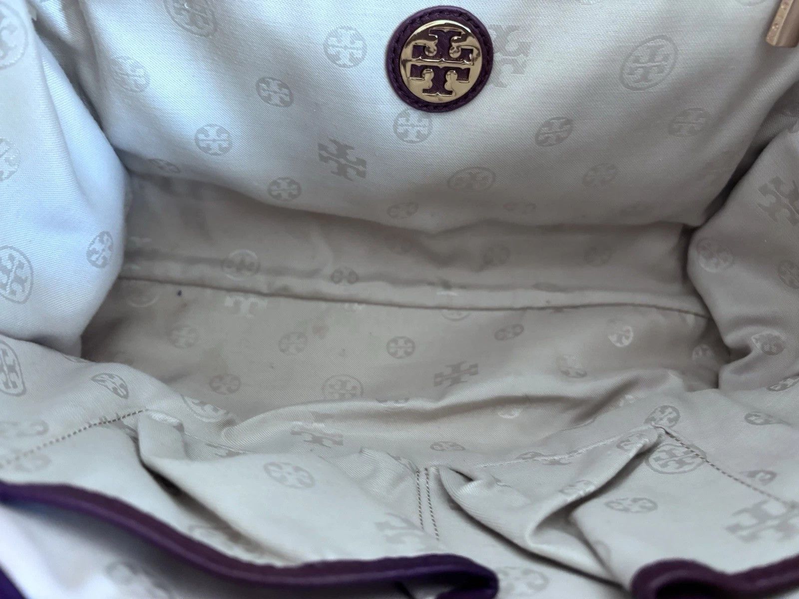 Tory Burch Tory Burch "True Violet" Mini Leather Tote Size ONE SIZE - 9 Thumbnail