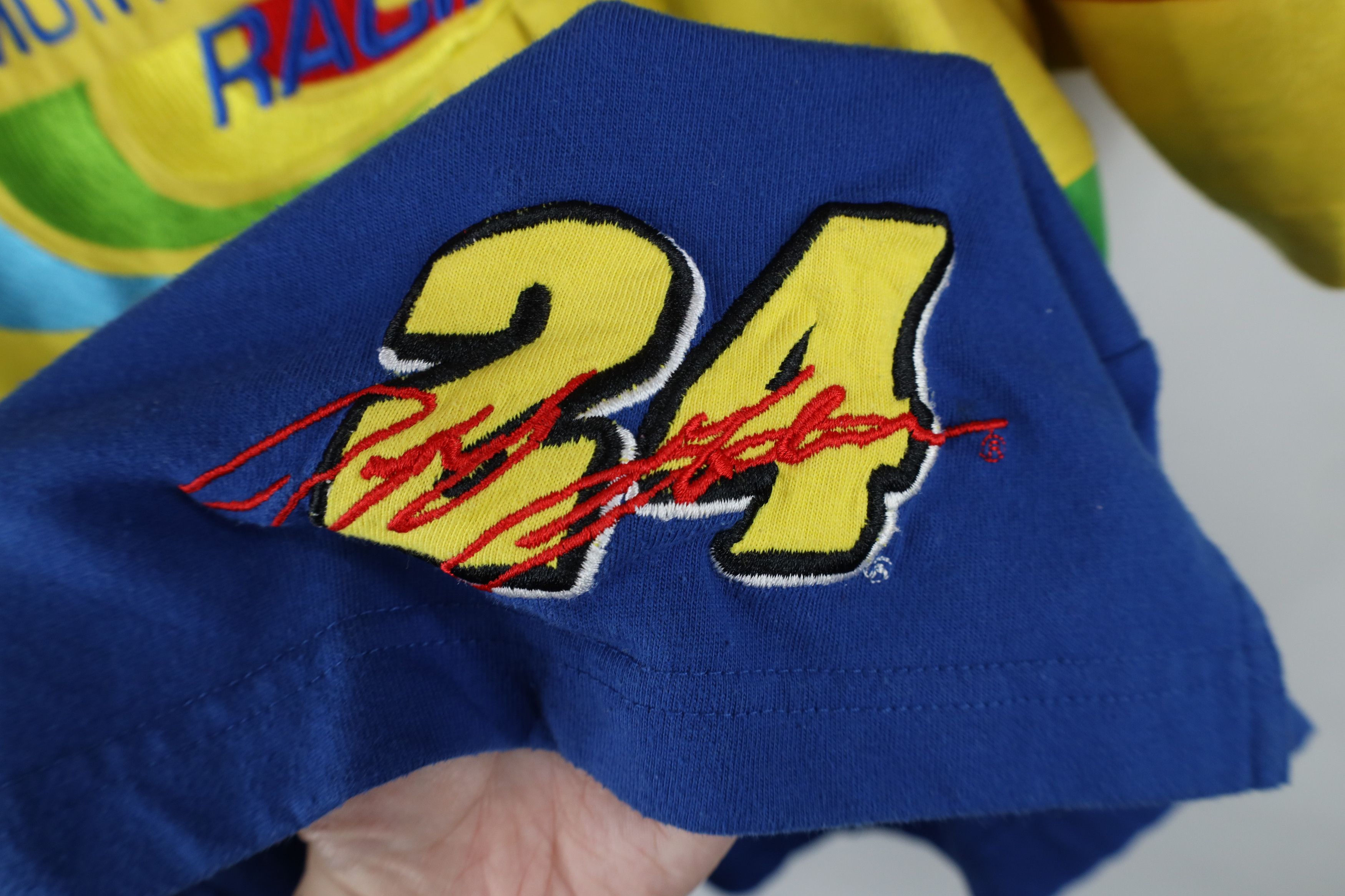 Vintage Vintage 90s NASCAR Striped Jeff Gordon Racing T-Shirt Size US XL / EU 56 / 4 - 5 Thumbnail