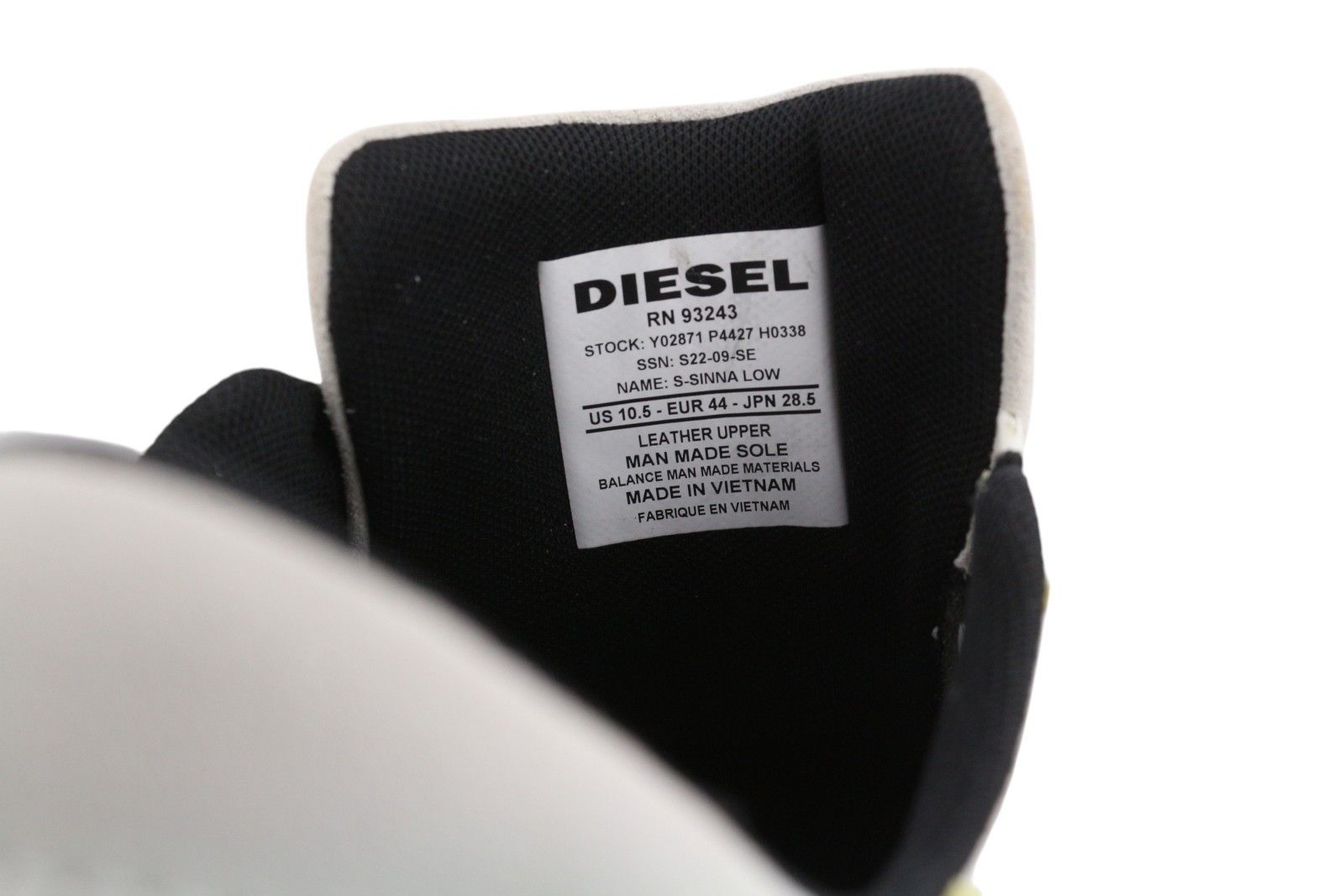 Diesel S-SINNA LOW EU44 White Leather Low Top 41100 Size US 11 / EU 44 - 11 Thumbnail