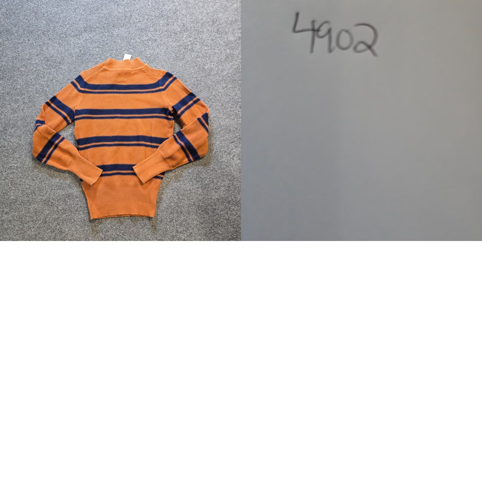 Gap GAP Sweater Womens XS Brown Blue Striped Mock Neck Textured Casual Capsule Pullover Size XS / US 0-2 / IT 36-38 - 8 Thumbnail