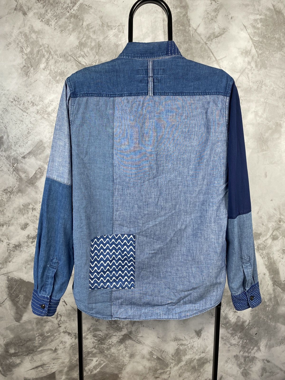 FDMTL Fdmtl blue shirt patch work Japanese Tokyo Japan streetwear Size US L / EU 52-54 / 3 - 2 Thumbnail