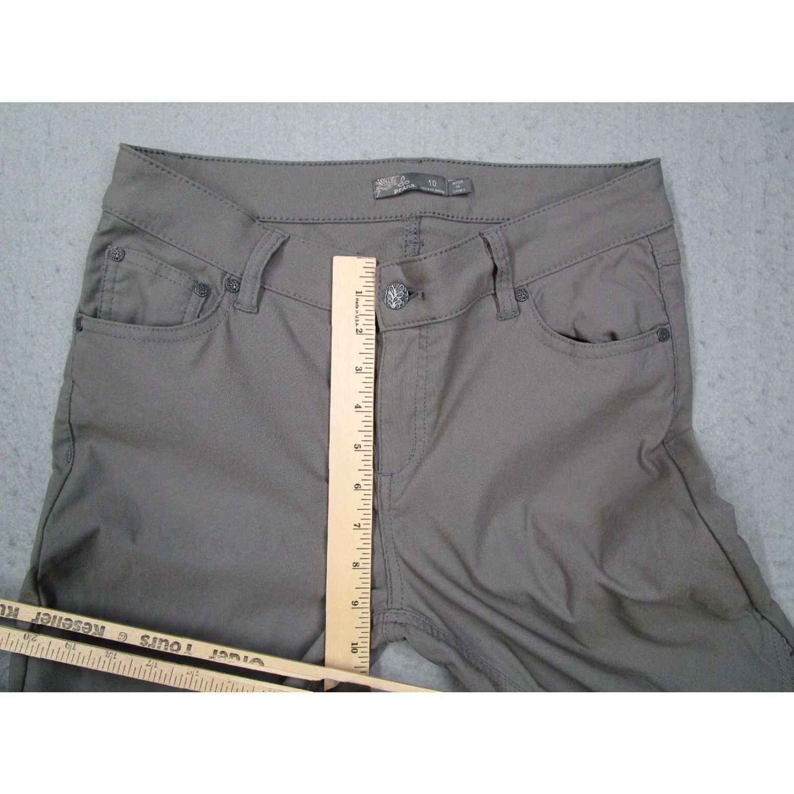 Prana VINTAGE PrAna Women's Pants 10 Gray Outdoor Stretch Chino Travel Casual Size 32" / US 10 / IT 46 - 3 Thumbnail