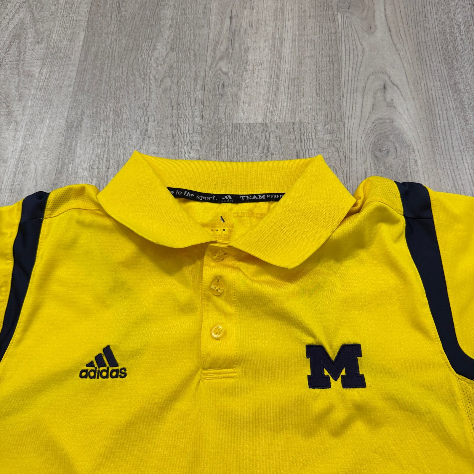 Adidas Adidas Michigan Wolverines Polo Shirt Men's Large Yellow Size US L / EU 52-54 / 3 - 3 Thumbnail