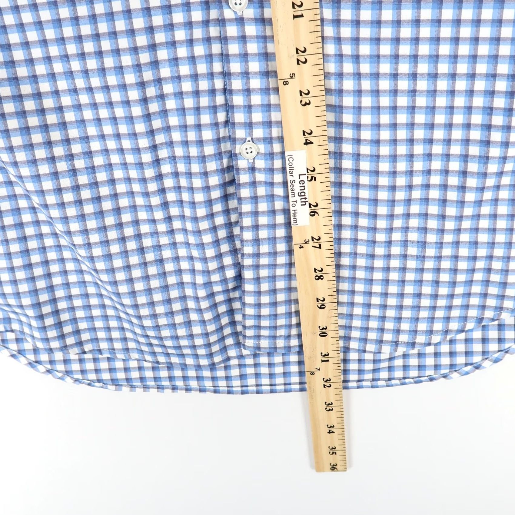Vintage Ministry Of Supply Mens XL Blue Check Plaid Long Sleeve Dress Shirt Size 46R - 5 Thumbnail