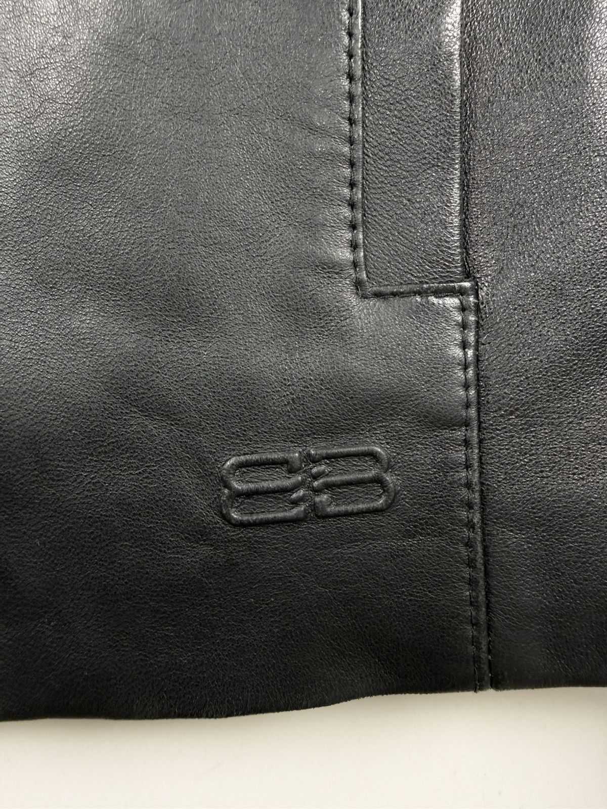 Balenciaga Vintage Balenciaga BB Logo Zip Up Leather Jacket Size US L / EU 52-54 / 3 - 7 Thumbnail