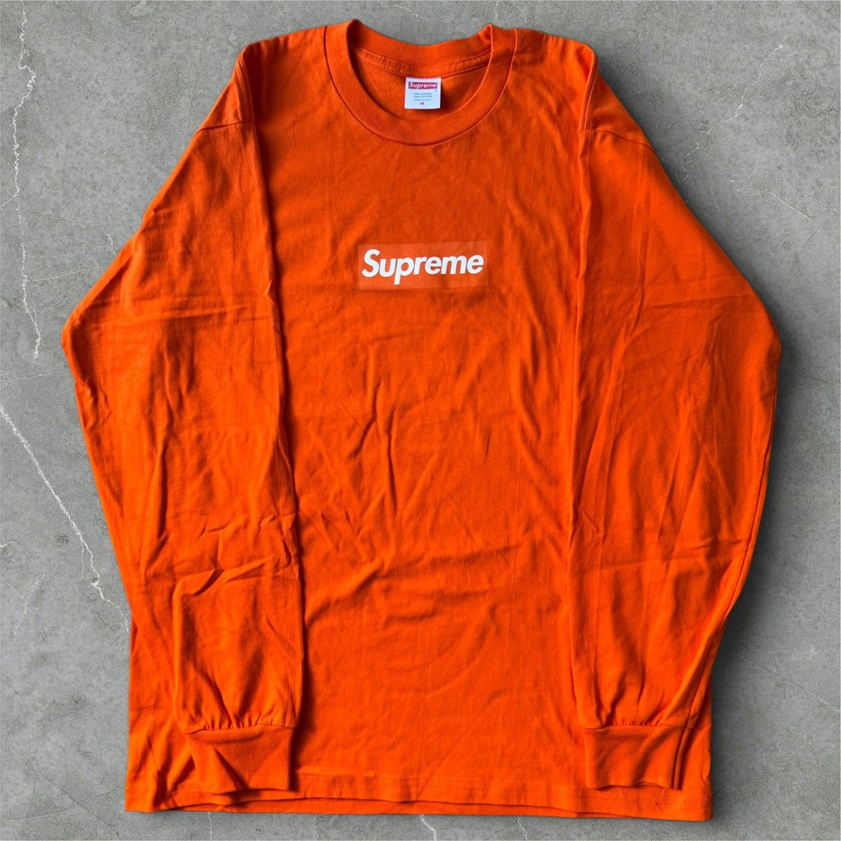 Supreme Orange Box Logo Tee | Grailed