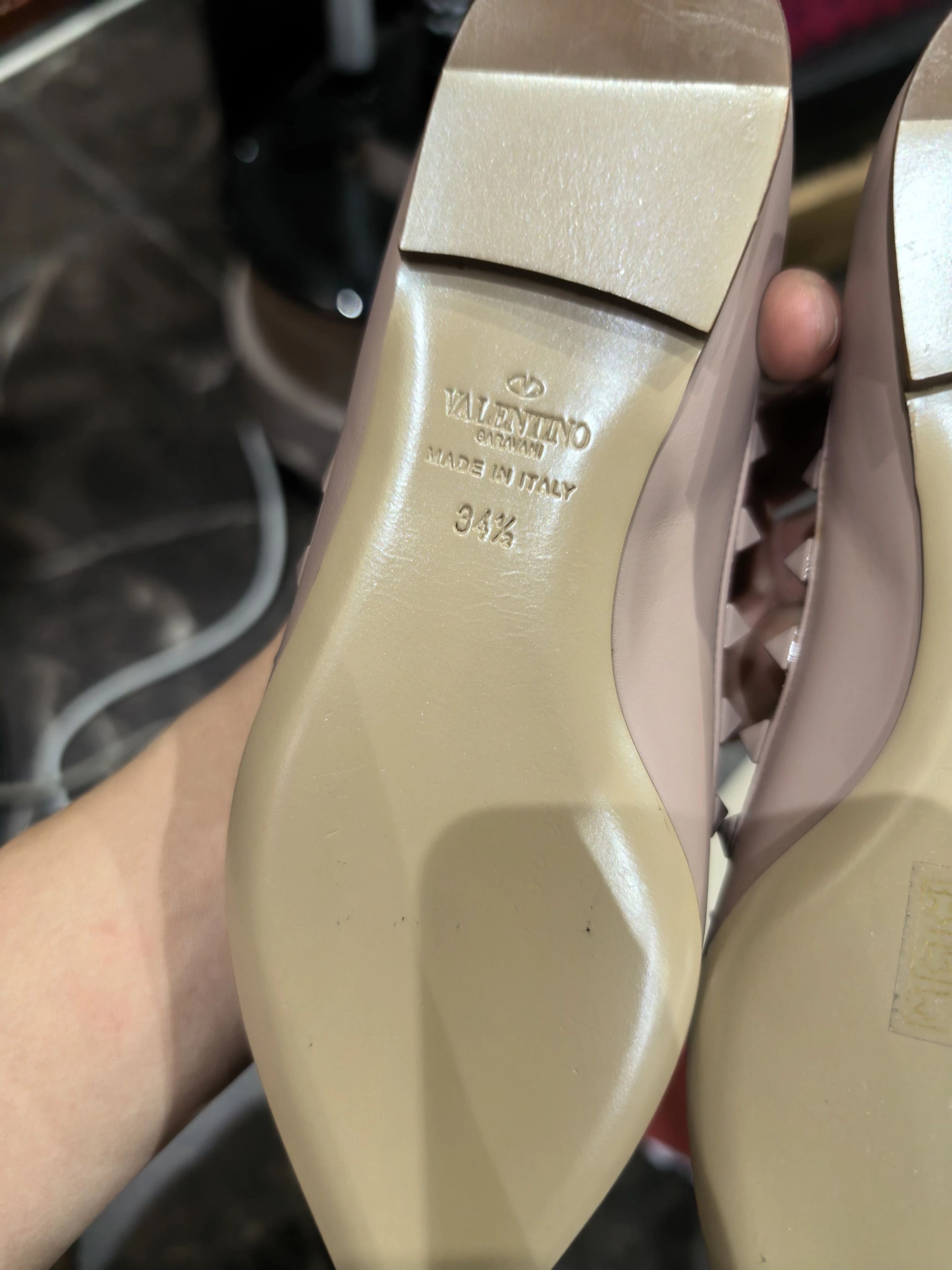 Valentino Valentino Nude Pink Studded Flat Shoes 34.5 Size US 4 / IT 34 - 6 Thumbnail