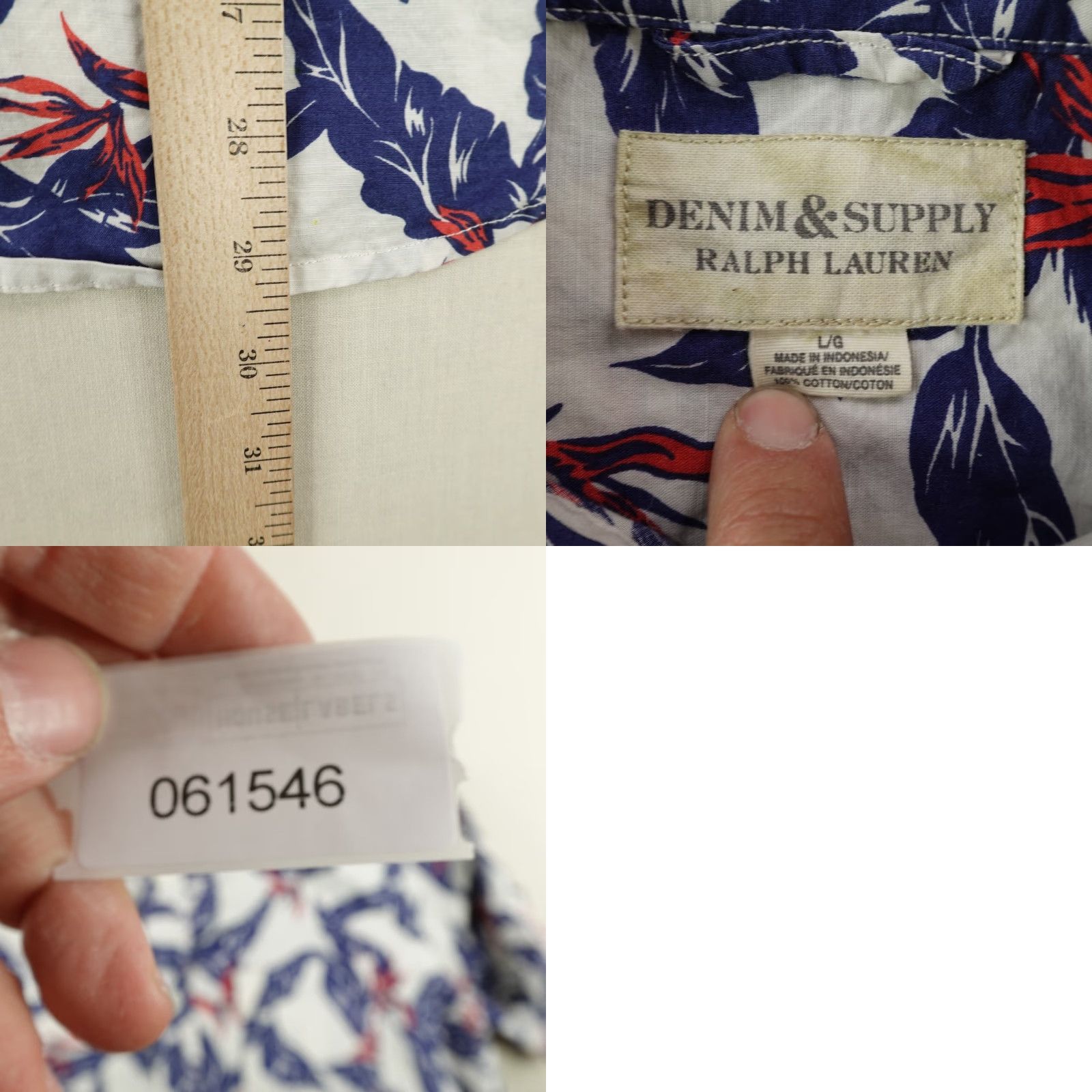 Ralph Lauren DENIM & SUPPLY Ralph Lauren Shirt Mens Large Blue Red Floral Hawaiian Aloha Size US L / EU 52-54 / 3 - 8 Thumbnail