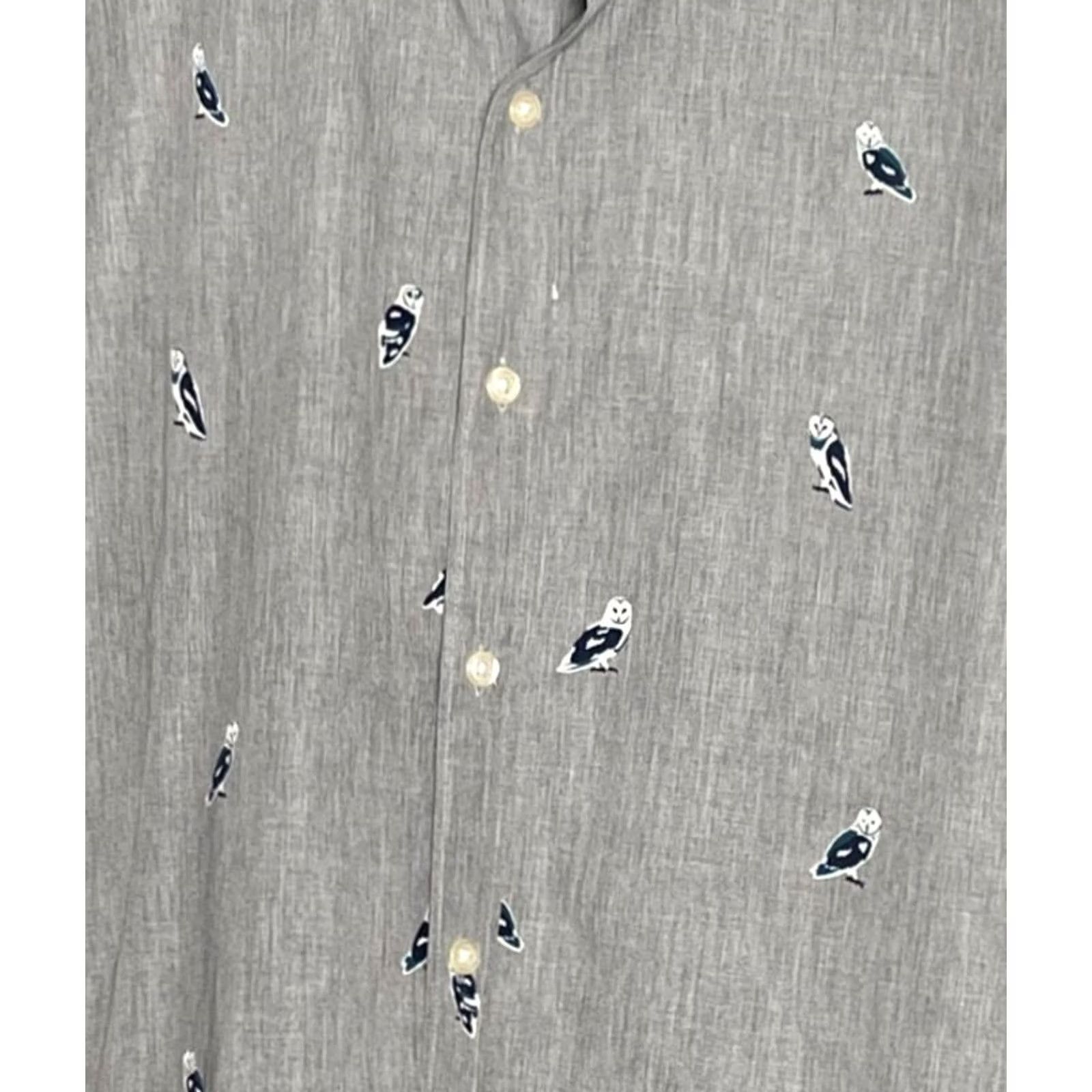 Bonobos Bonobos Shirt Men L Gray Owl All Over Print Button-Up Shirt Size US L / EU 52-54 / 3 - 3 Thumbnail