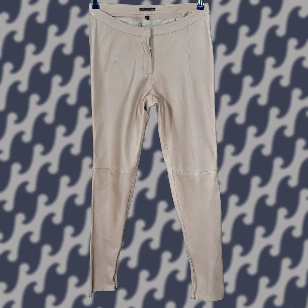 Vintage VIVIKES LUX EDITION PANTS Women's 40 Beige Leather Jeans Comfortable Style Leather Pants 40 Womens Size 27" / US 4 / IT 40 - 1 Thumbnail