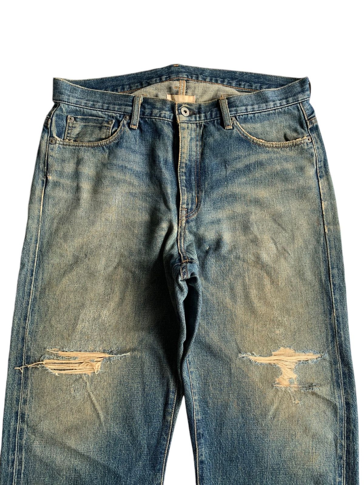 Kapital Whiz Limited Buckle Back Selvedge Distressed Denim Size US 36 / EU 52 - 16 Thumbnail