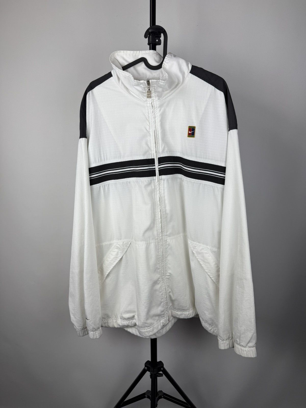 Nike × Vintage 90s Nike Court Logo Zip Up Light Jacket VNTG Mens Y2k Size US XXL / EU 58 / 5 - 1 Thumbnail