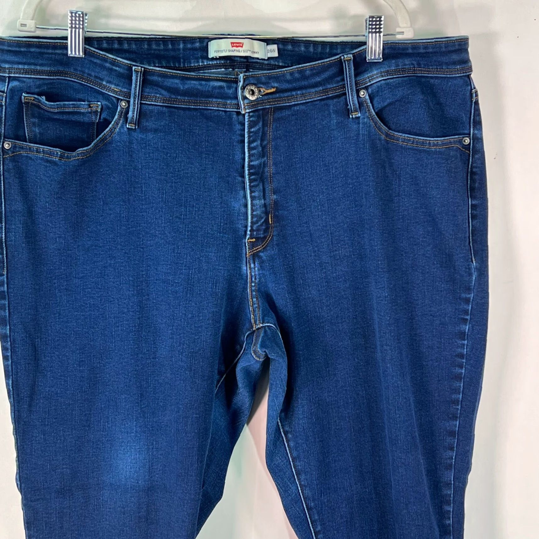 Levi's Levi's Women's Skinny Jeans 24W Blue Cotton Mid Rise 30-Inch Inseam Pockets Stretch Size 42" / US 20 - 3 Thumbnail