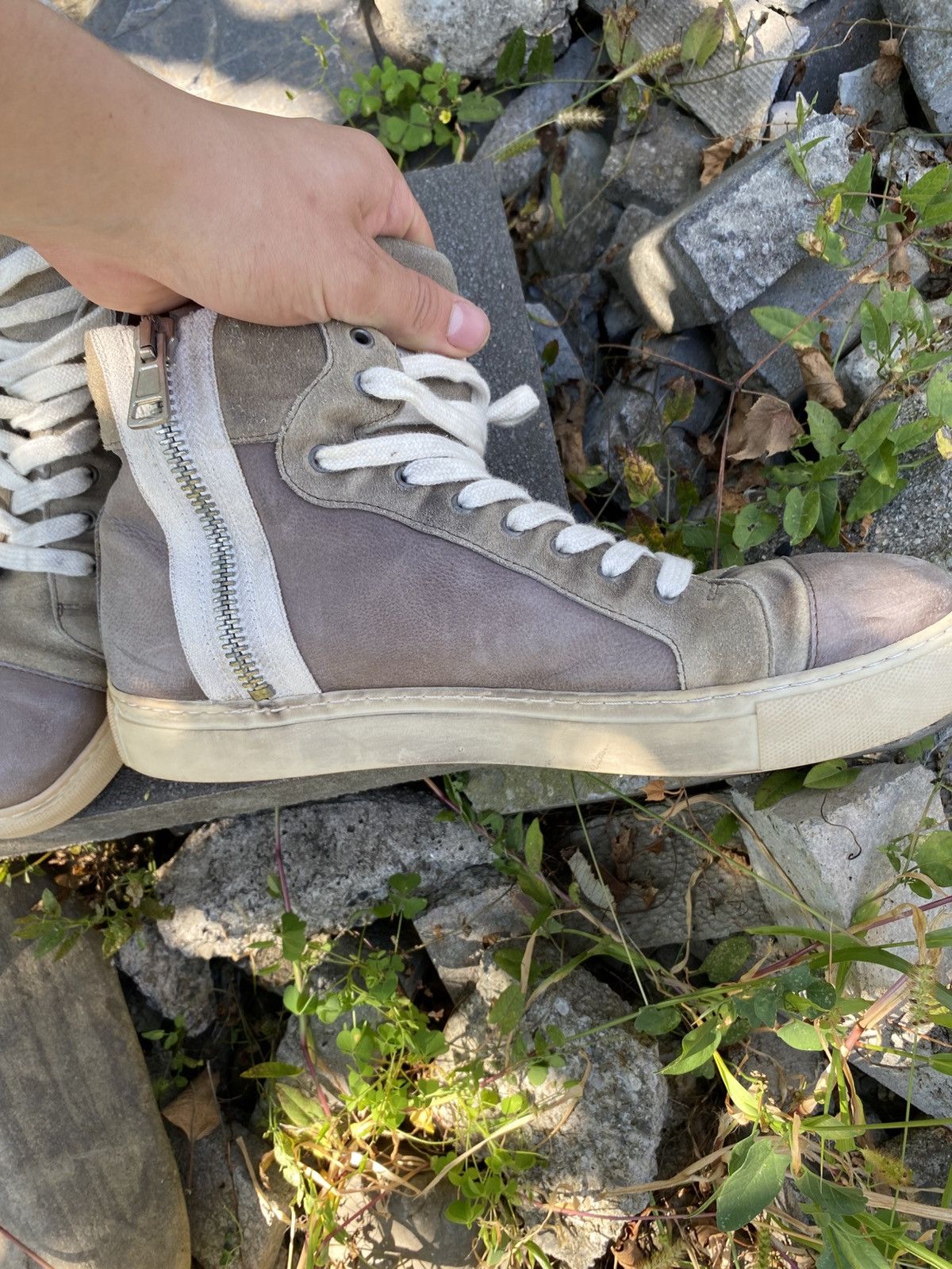 Allsaints All saints Hi-Top Leather shoes Rick Owens Balenciaga Style Size US 11 / EU 44 - 14 Thumbnail