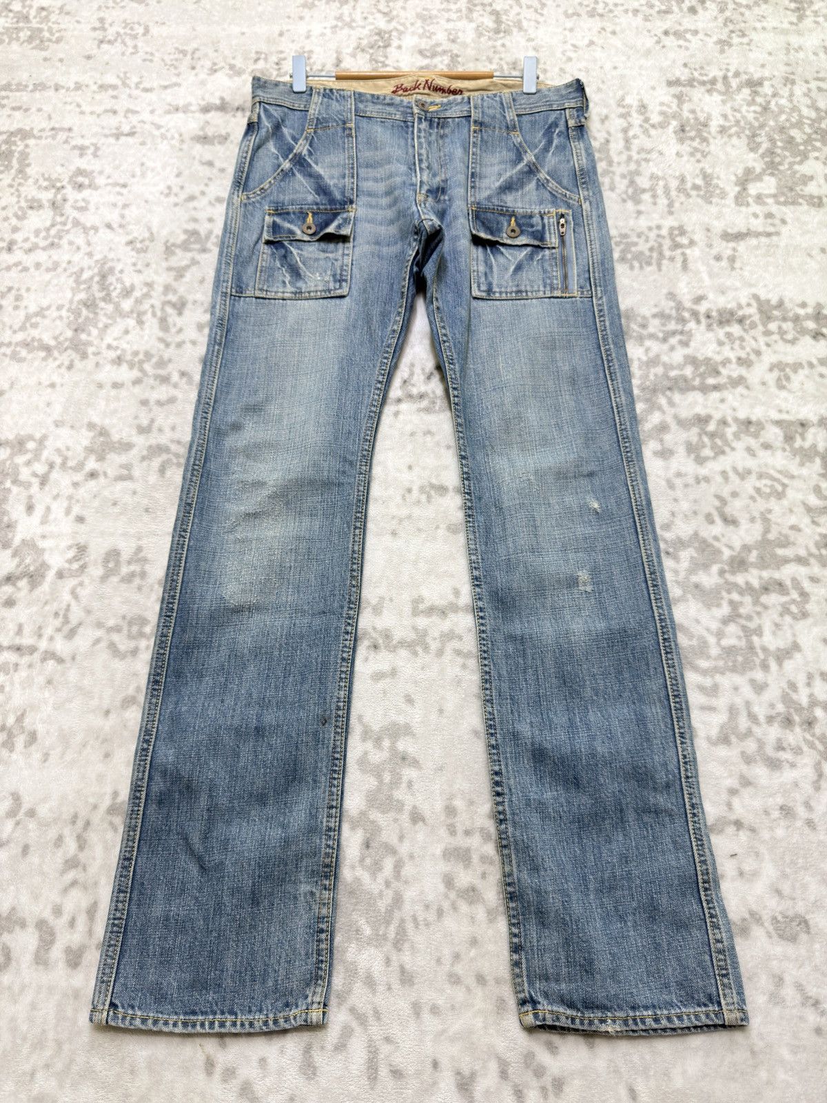 Hysteric Glamour Vintage Back Number Bush Pants Light Wash Straight Leg Denim Size US 32 / EU 48 - 1 Thumbnail