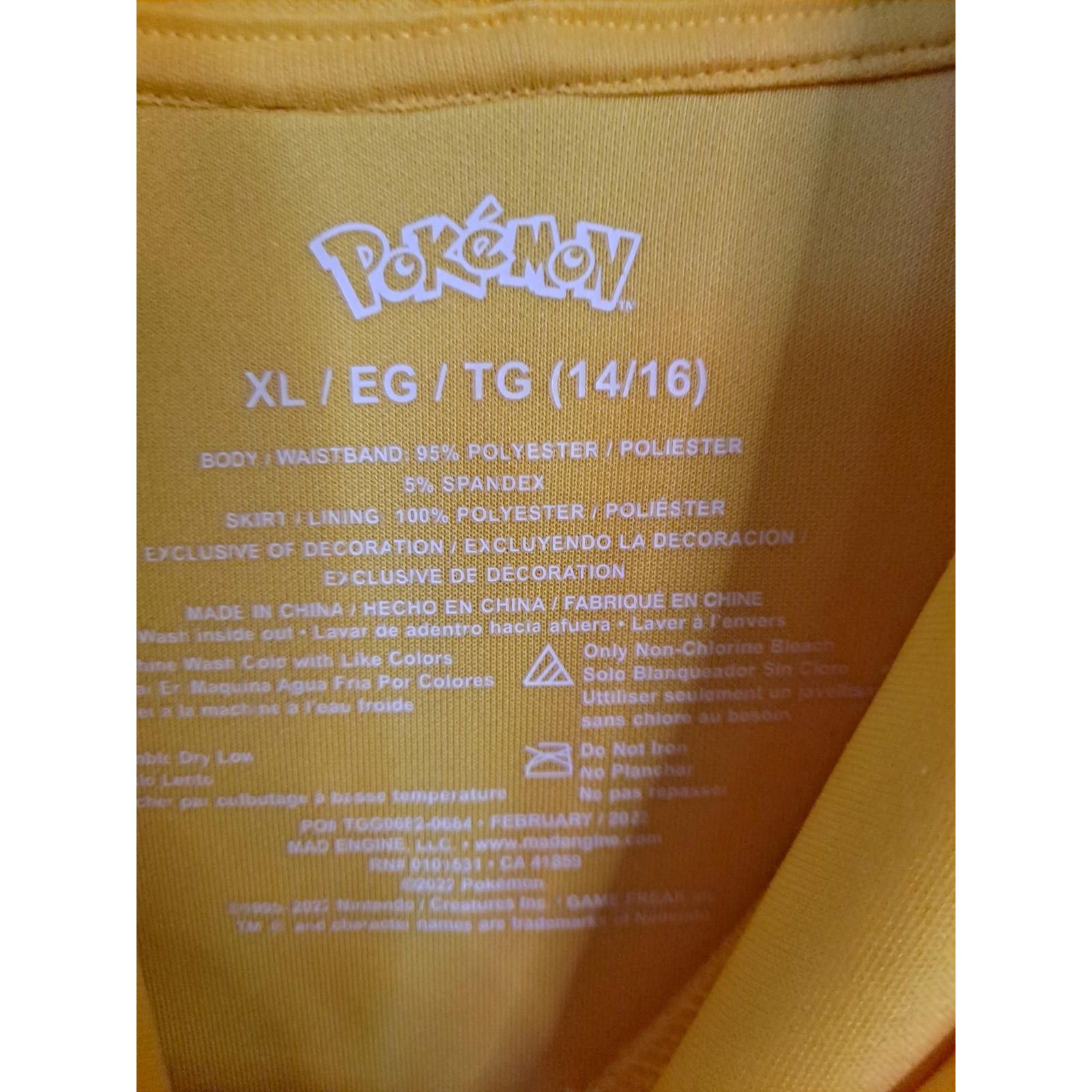 Other Pokémon Hooded Dress Girls Yellow Pikachu Character Layered Size ONE SIZE - 5 Thumbnail