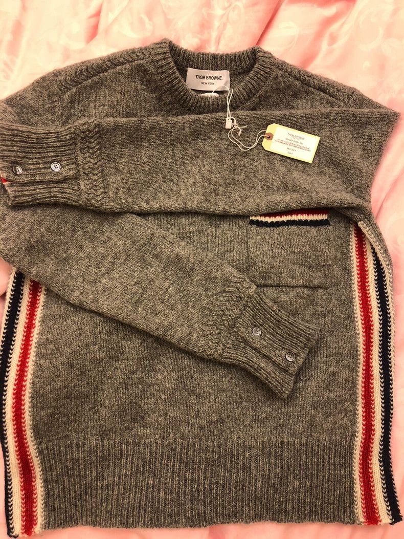 Thom Browne Thom Browne The horsehair sweater is grey Size US XS / EU 42 / 0 - 1 Thumbnail