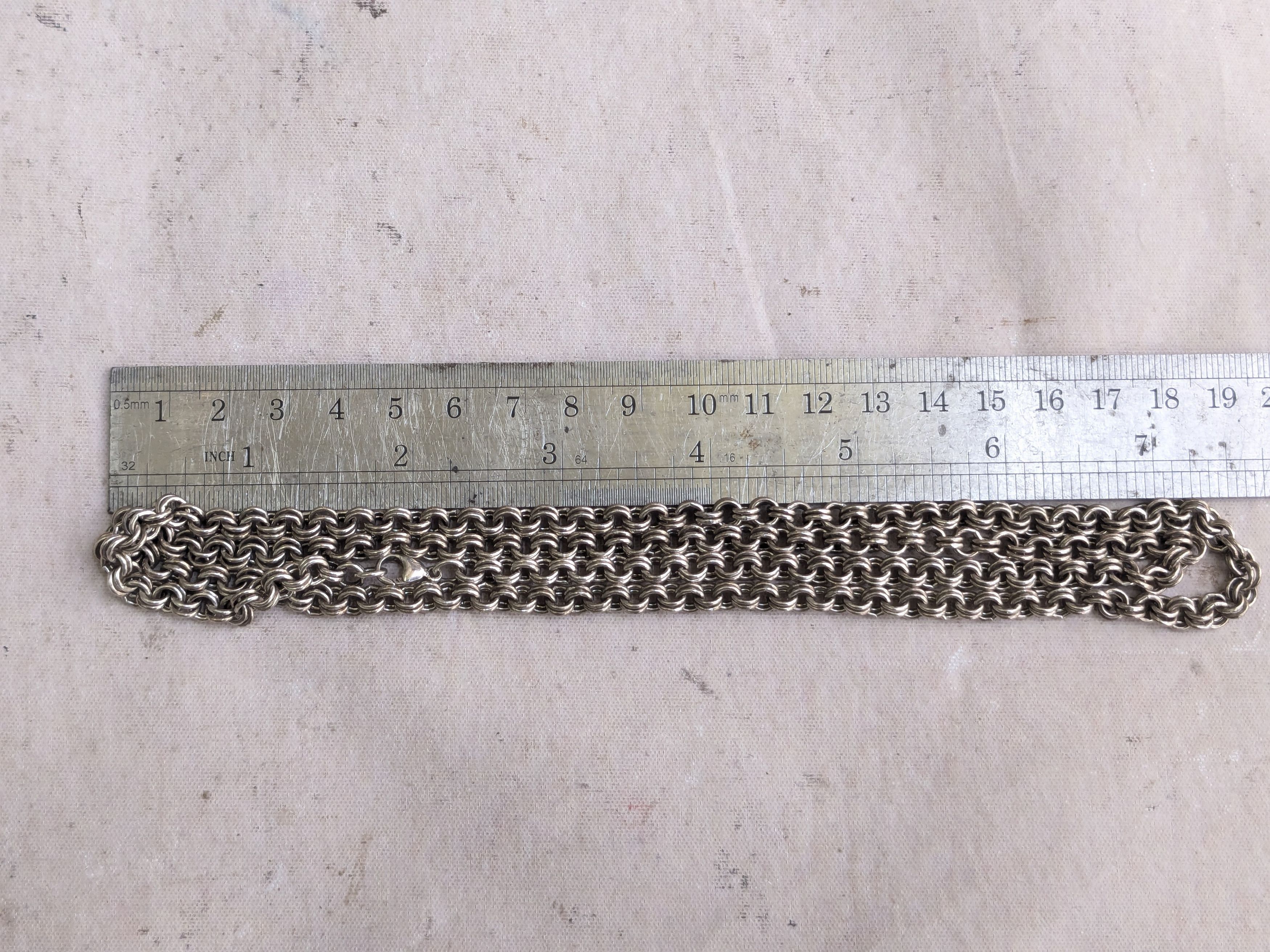 Jewelry Vintage Sterling Silver Necklace Double Rolo Biker 32" Size ONE SIZE - 10 Thumbnail
