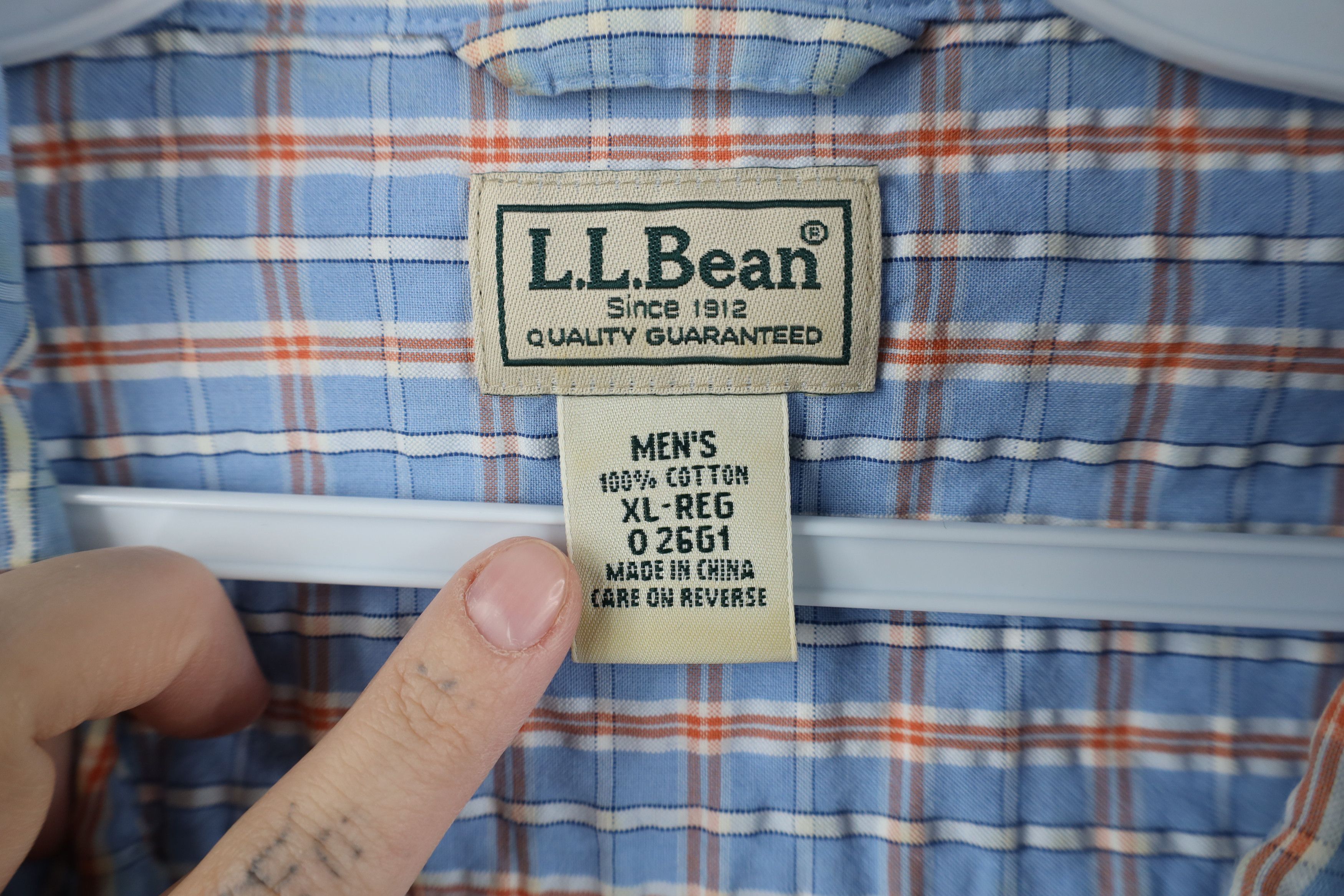 L.L. Bean Vintage LL Bean Seer Sucker Short Sleeve Button Shirt Plaid Size US XL / EU 56 / 4 - 7 Thumbnail