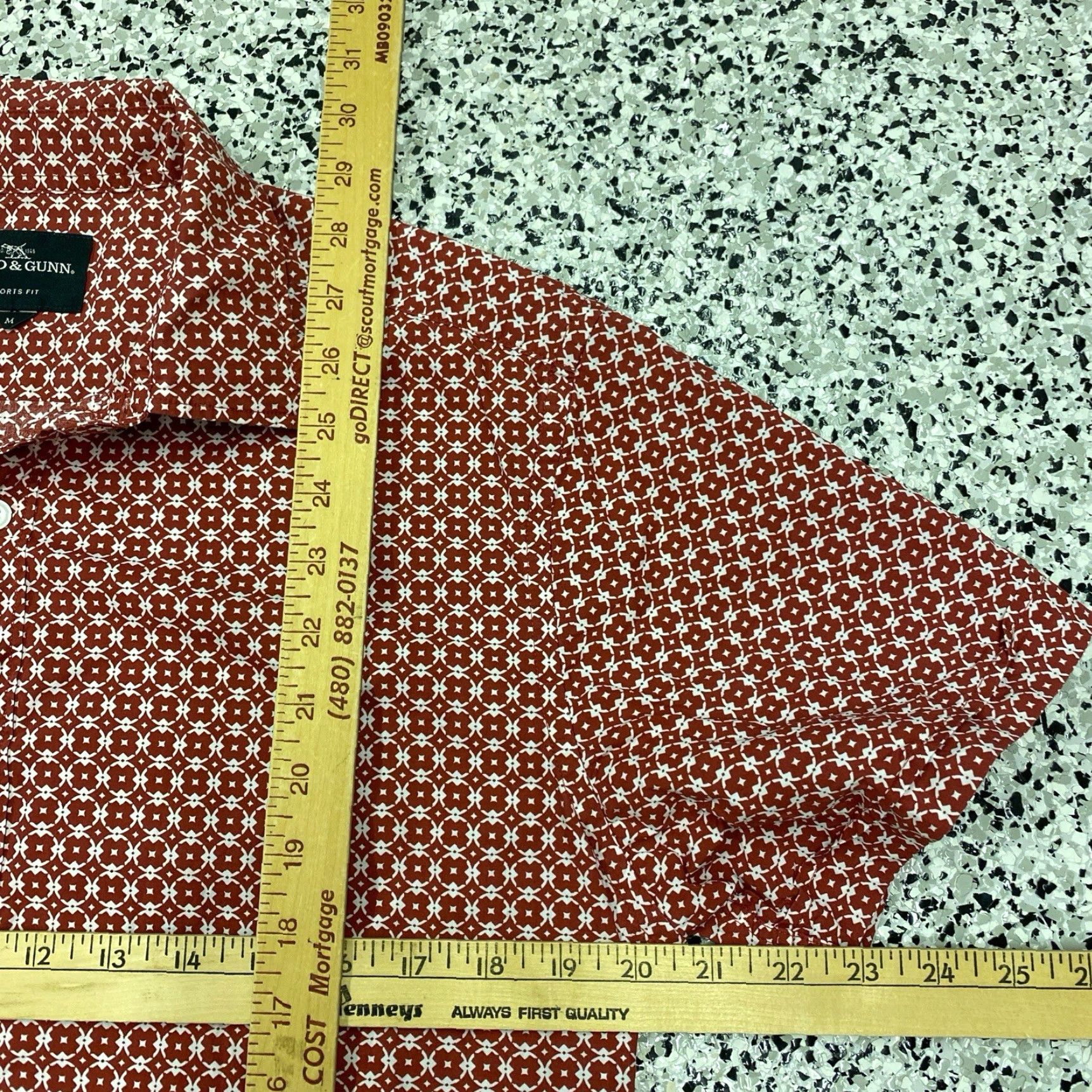 Rodd & Gunn RODD & GUNN Sports Fit Button-Up Shirt Men Medium White Red Geometric Cotton Long Sleeve Casual Size US M / EU 48-50 / 2 - 3 Thumbnail
