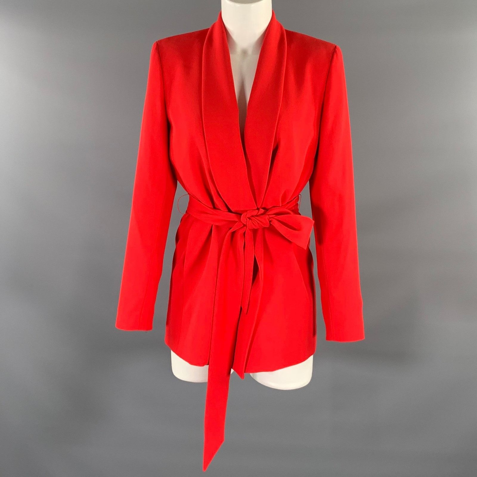 Alice + Olivia ALICE + OLIVIA Size S Red Polyester Shawl Collar Jacket Size S / US 4 / IT 40 - 1 Thumbnail