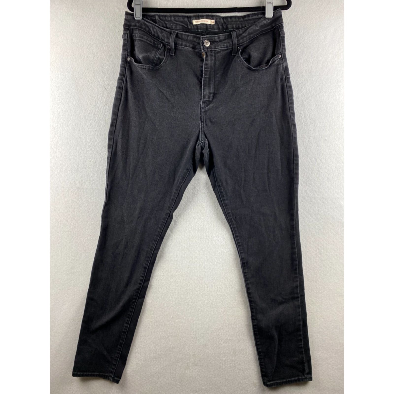 Levi's Levis Jeans Women's 34 Black 721 High Rise Skinny Stretch Denim Dark Wash Casual Size 24" / US 00 / IT 34 - 2 Thumbnail