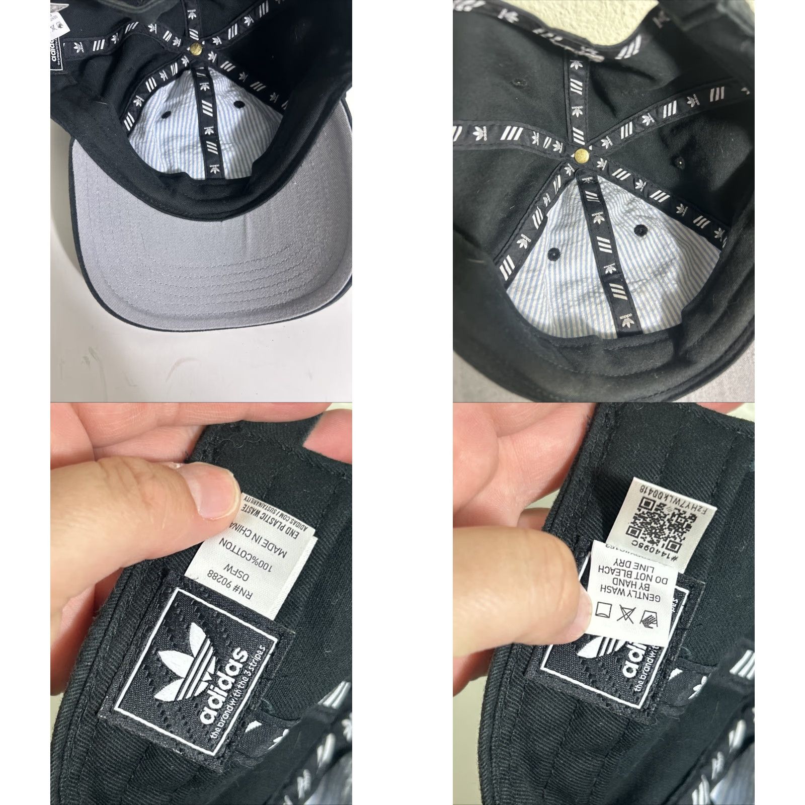 Adidas Adidas Strapback Dad Hat Adjustable Cotton Trefoil Black White Size ONE SIZE - 9 Thumbnail