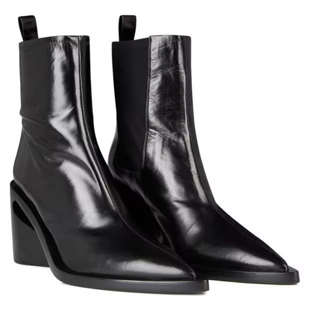 Jil Sander o1g2r1mq1024 Leather Boots in Black Size US 7 / IT 37 - 3 Thumbnail