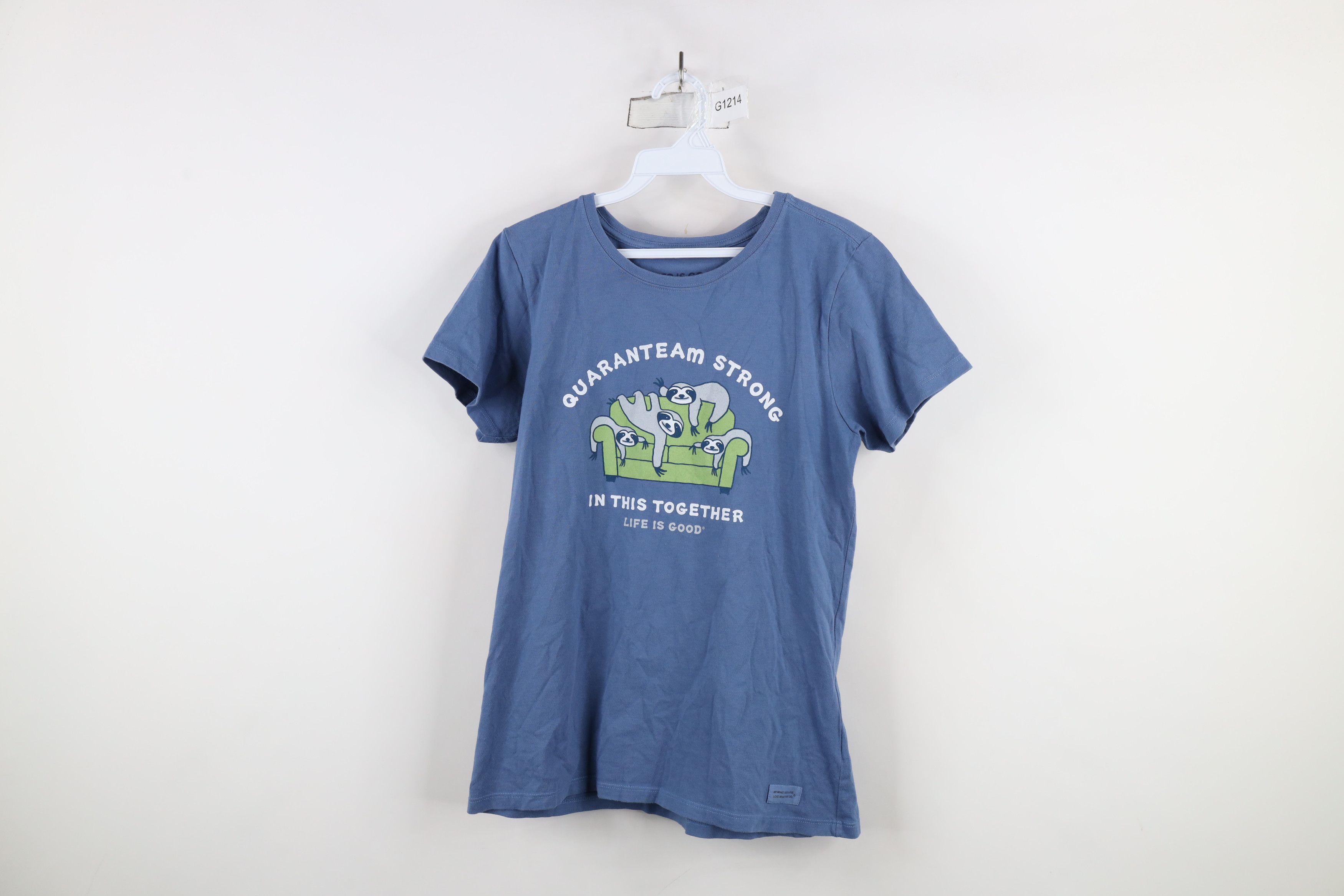 Life is Good × Vintage Life Is Good Quaranteam In This Together Sloth T-Shirt Blue Size S / US 4 / IT 40 - 1 Thumbnail