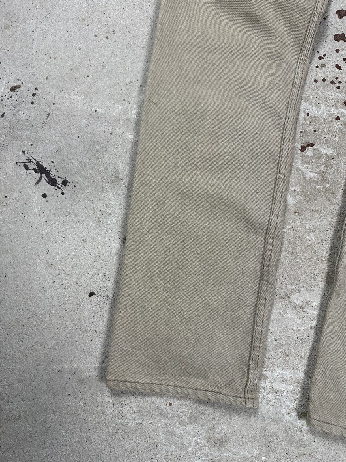 Levi's × Vintage Vintage 1995 Levi’s 501 Beige Distressed Denim Pants Jeans Size US 31 - 12 Thumbnail