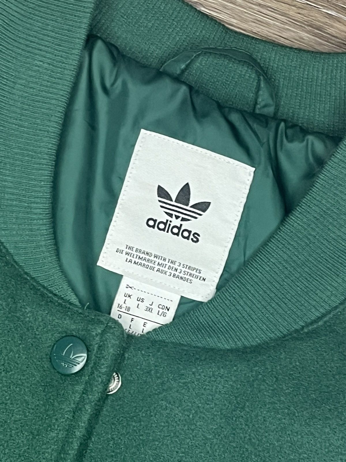 Adidas Green/Pink Adidas Varsity Vintage Style Jacket Button up Size US L / EU 52-54 / 3 - 6 Thumbnail