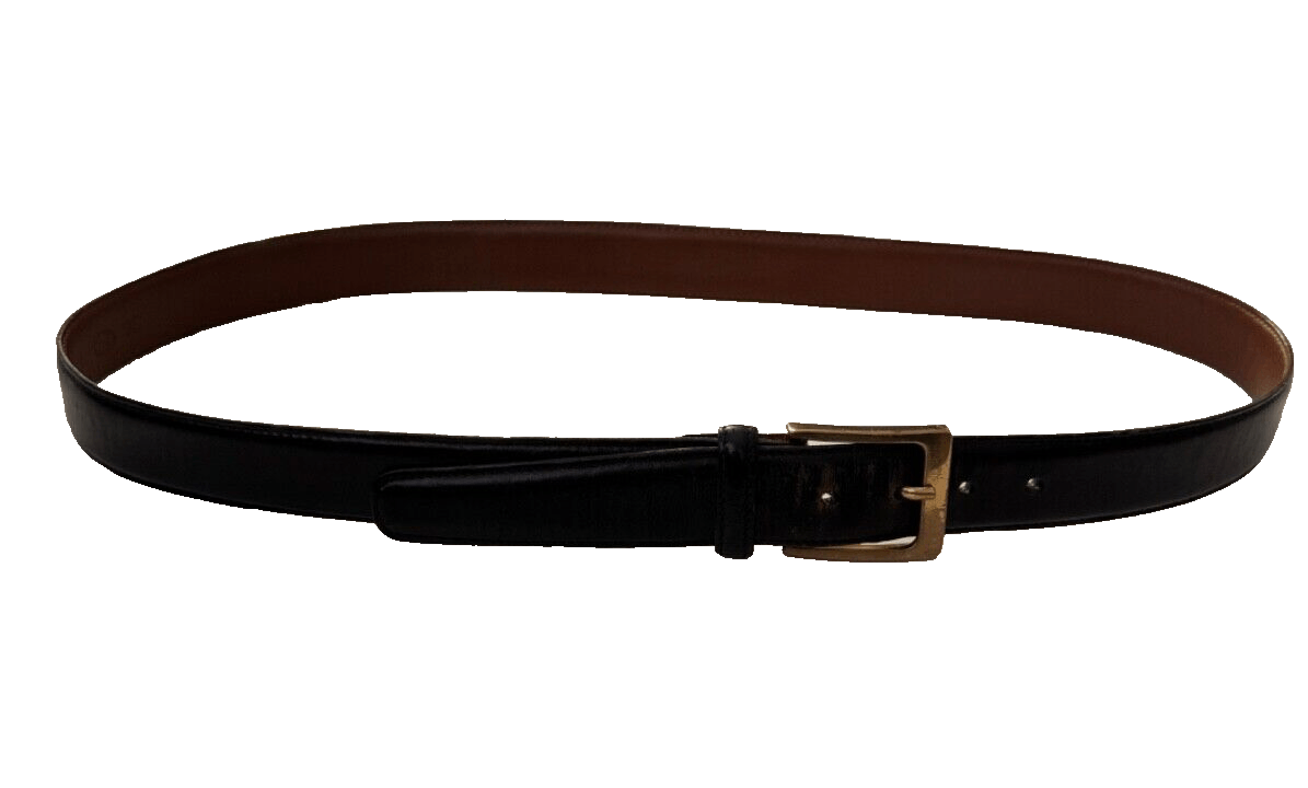 Trafalgar Trafalgar Cortina Men's Sz 36 Black Hand Made Leather Belt Size 36 - 4 Thumbnail