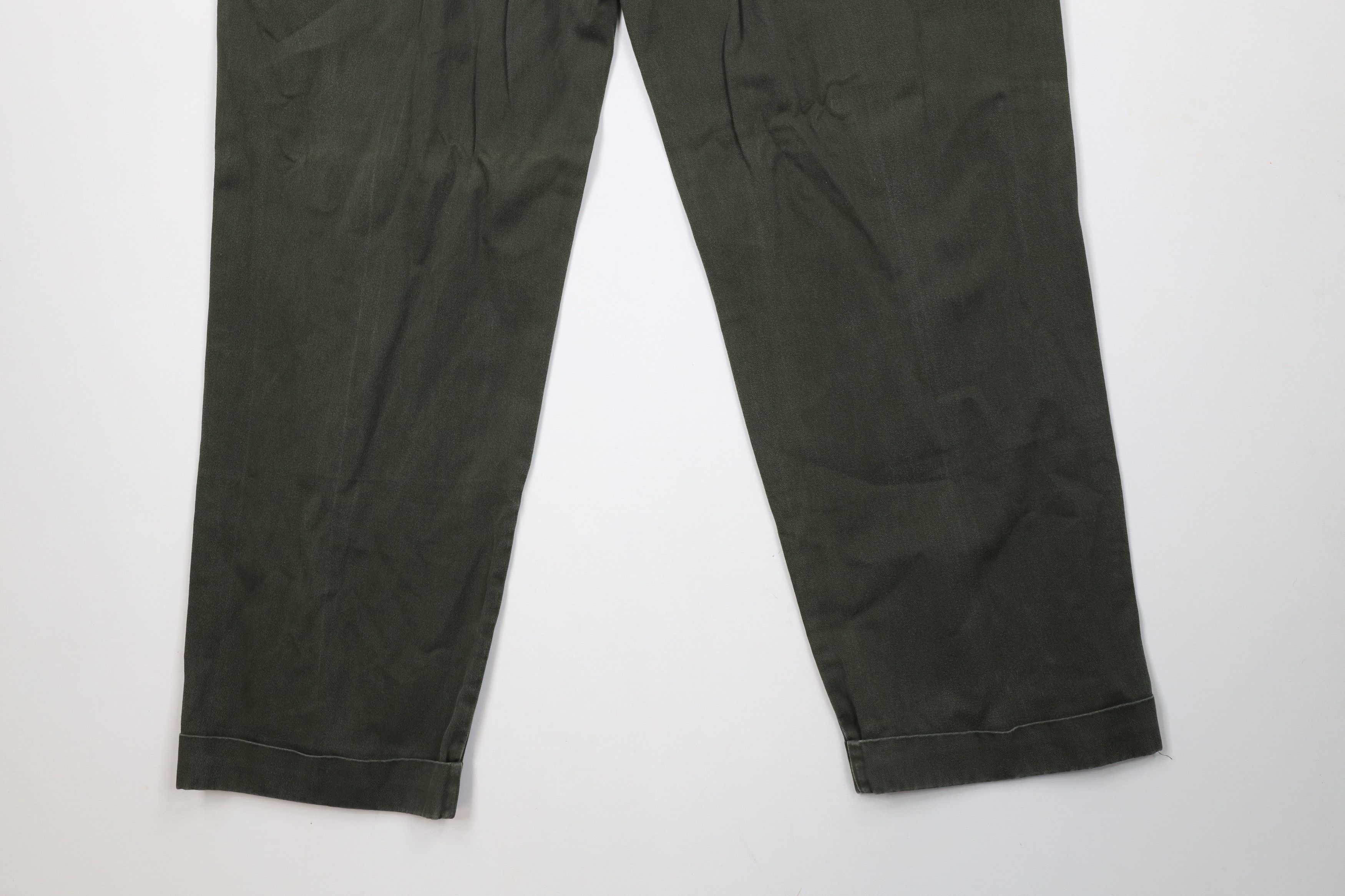 Ralph Lauren × Vintage Vintage 90s Ralph Lauren Wide Leg Chino Pants Green Cotton Size US 38 / EU 54 - 13 Thumbnail